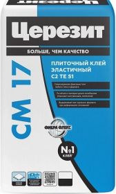 Клей для Плитки 5кг Ceresit CM 17 Суперэластичный, Серый для Внутренних и Наружных Работ / Церезит СМ 17