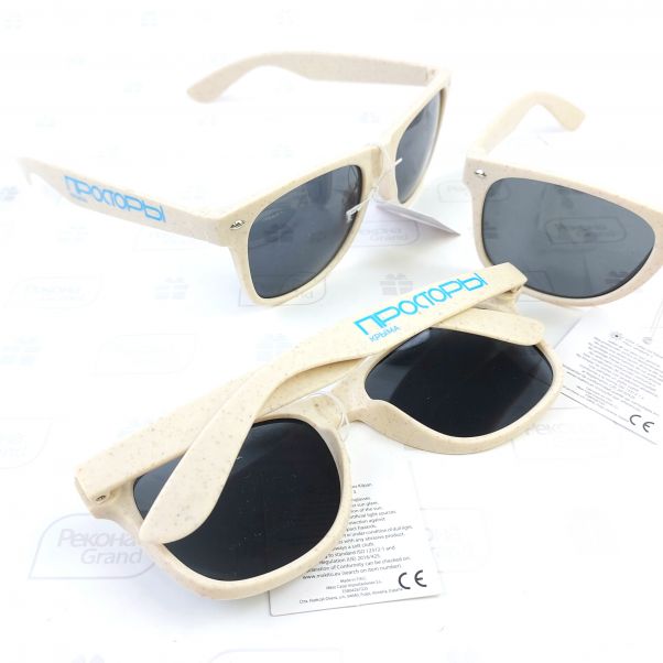 Очки из эко пластика с логотипом для строительной компании