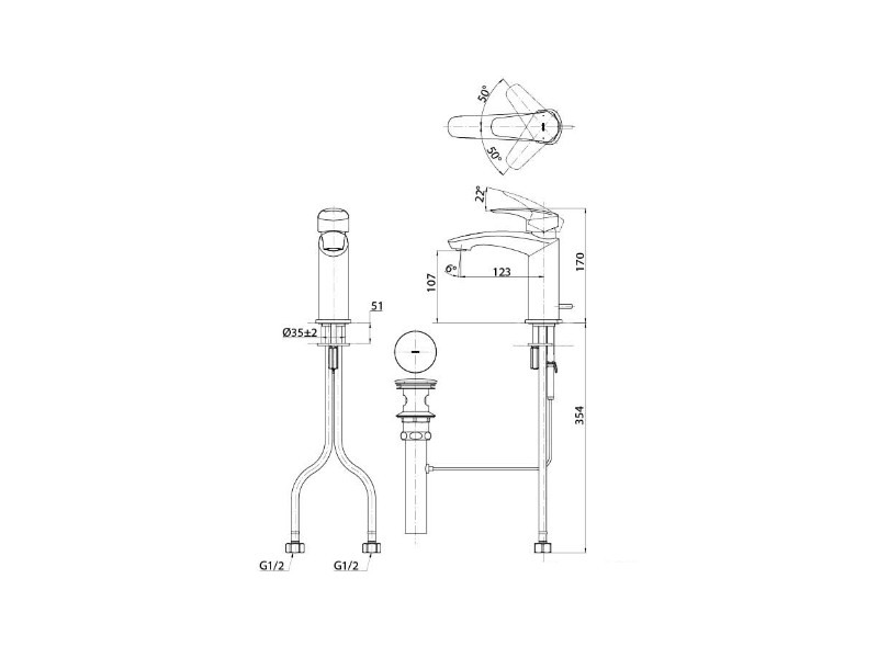 Смеситель для раковины TOTO GM TLG09301R ФОТО