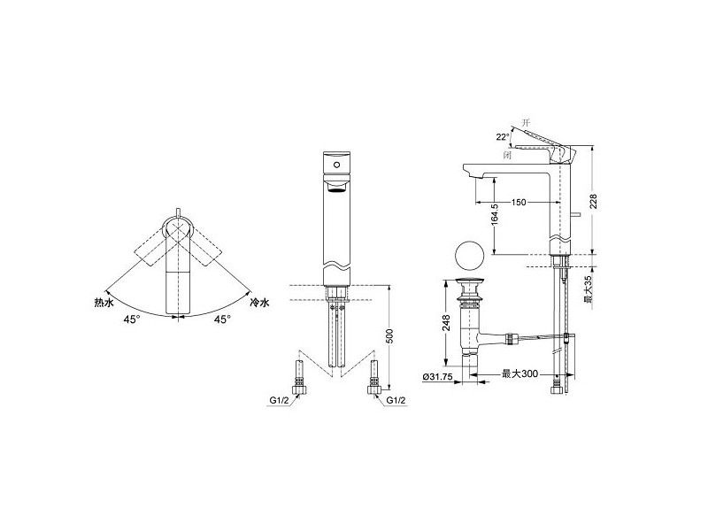 Смеситель для раковины TOTO CONTEMPORARY DL368-1 ФОТО