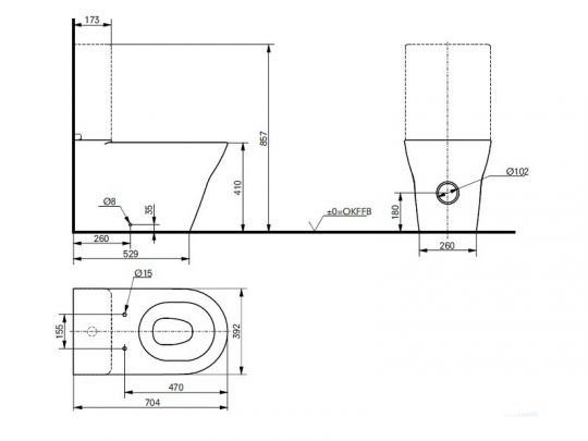 Моноблок TOTO MH CW161Y схема 2