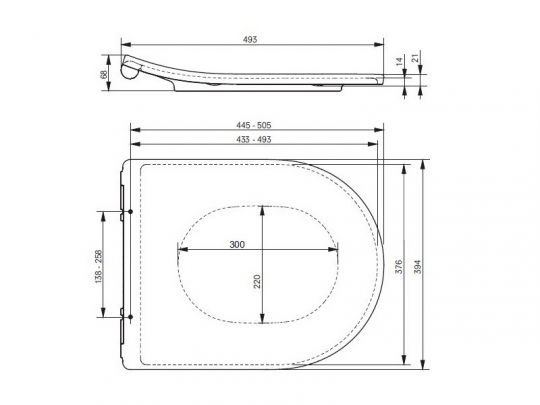 Сиденье для унитаза c плавным опусканием TOTO NC TC514G схема 2