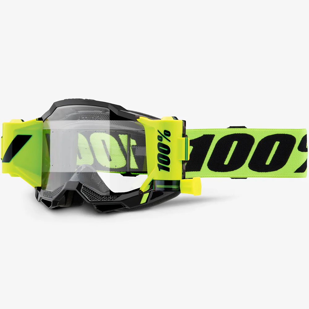 100% Accuri 2 Forecast Neon Yellow (2025) очки для мотокросса с системой грязеочистки (перемоткой)