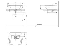 Раковина накладная TOTO JEWELHEX LW681B 60,7х48,3 см схема 2
