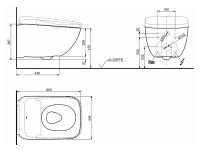 Унитаз подвесной TOTO NEOREST WX1 CW927PZY схема 3