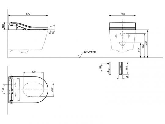 Сиденье-биде электронное с пультом TOTO RW Auto Flush TCF802C2IN#NW1 схема 2 Сиденье-биде электронное с пультом TOTO RW Auto Flush TCF802C2IN#NW1 схема 2