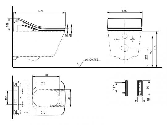 Сиденье - биде TOTO SX TCF896CG#NW1 схема 2 Сиденье - биде TOTO SX TCF896CG#NW1 схема 2