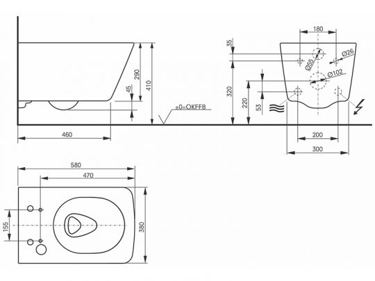Унитаз подвесной для WASHLET SX TOTO SW CW522ERY#XW схема 2