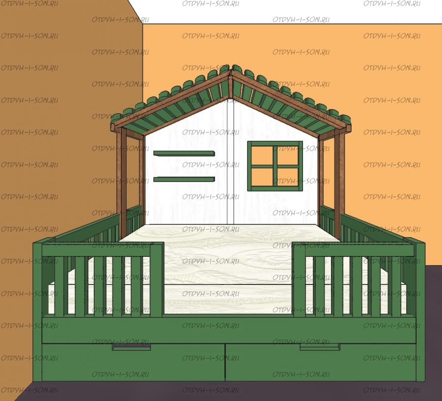 Кровать домик Calipso, любые размеры