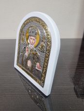 Николай Чудотворец цветная эмаль с деревянной рамой 12х14 см