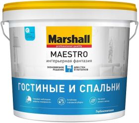 Краска Гостиные и Спальни Marshall Maestro 9л Интерьерная Фантазия, Белая / Маршалл Маэстро