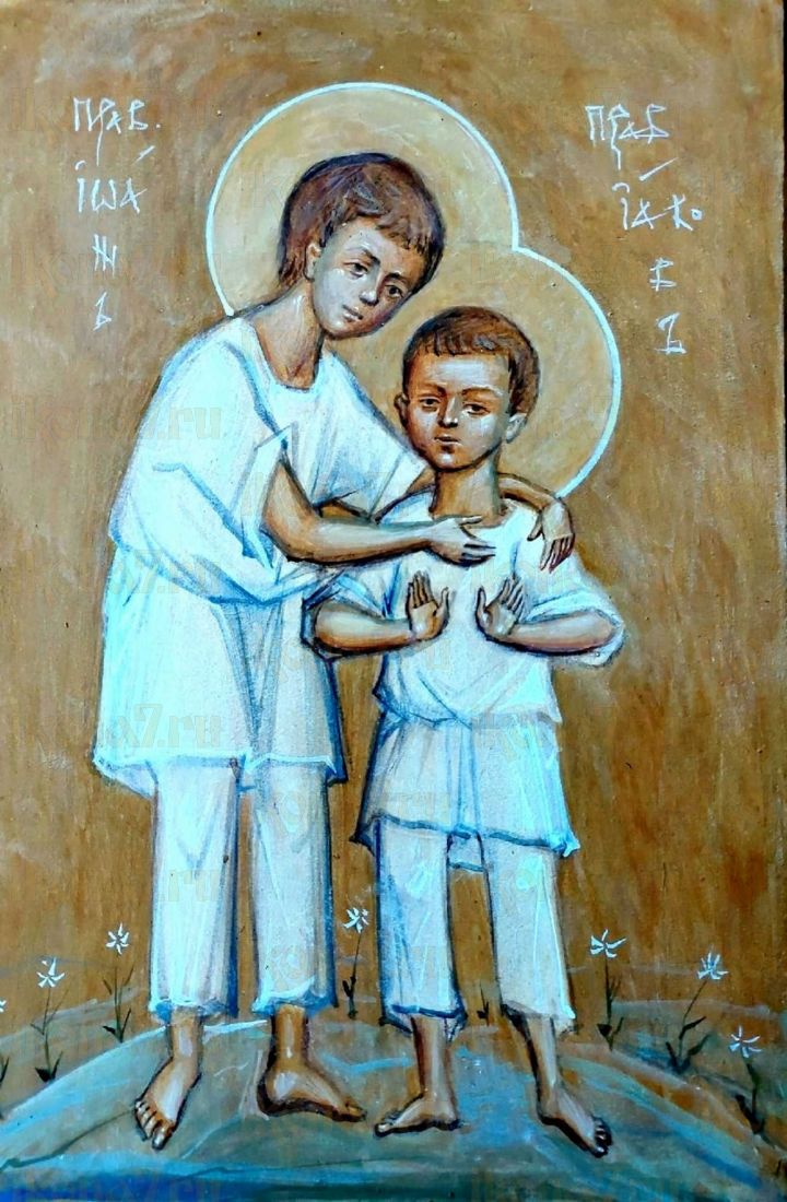 Икона Иаков и Иоанн Менюжские праведные (рукописная)