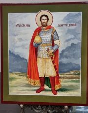 Дмитрий Донской 27х31 см (рукописная икона, нимб-золочение)
