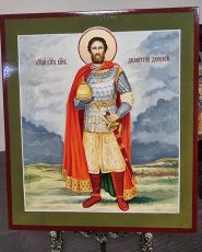 Дмитрий Донской 27х31 см (рукописная икона, нимб-золочение)