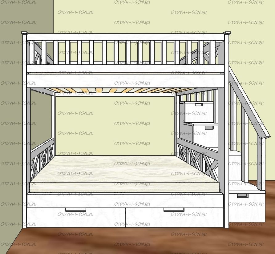 Кровать двухъярусная Прованс Лейла 7UW
