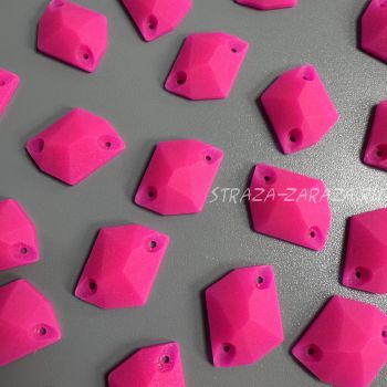 Матовые Пластиковые Пришивные Стразы Fuchsia Космик 16*21 мм