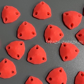 Матовые Пластиковые Пришивные Стразы Fluo_Salmone_Red Триллиант 22 мм