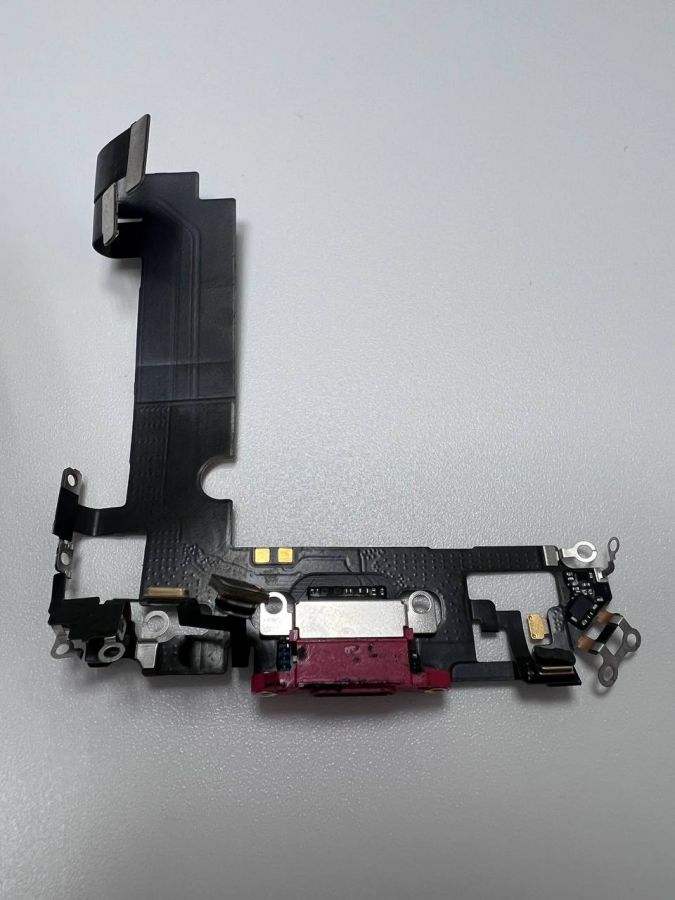 Apple iPhone 12 mini нижний шлейф с разъёмом зарядки оригинал с разбора (снятый) красный