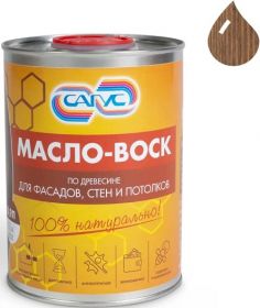 Масло-Воск Сагус 0.9л Мореный Дуб по Древесине, Глубокоматовая, для Фасадов, Стен и Потолков для Внутренних и Наружных Работ.