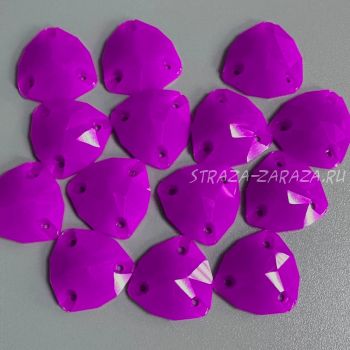 Глянцевые Пластиковые Пришивные Стразы Fluo_Violet Триллиант 12 мм