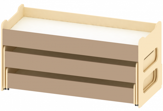 Кровать 3-х ярусная выкатная (бока с вырезом) ДК-АД-5-3