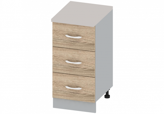 Тумба узкая кухонная ящиками ШК-АД-119-3