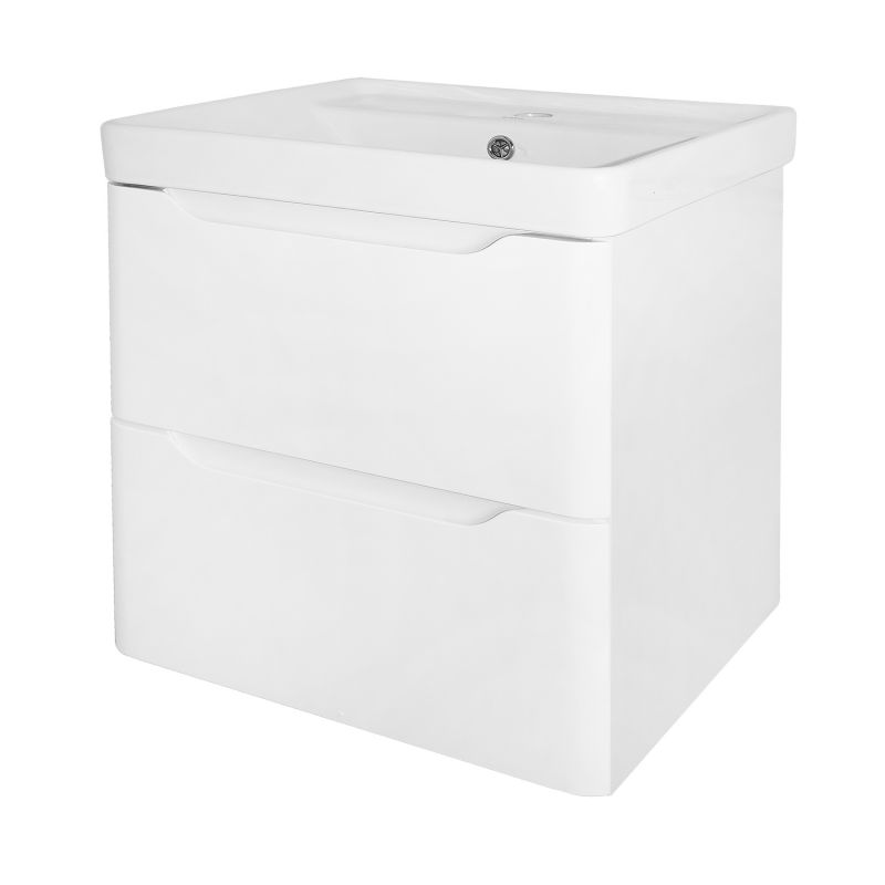 Комплект Azario Тумба LOTOS 50/2 510х425х570 подвесная, с раковиной Monte 50 белый гланцевый CS00094662