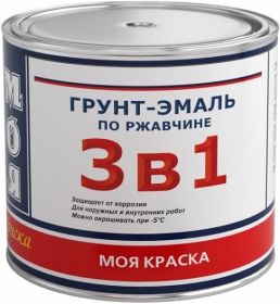 Грунт-Эмаль 3 в 1 Моя Краска по Ржавчине 0.9кг Черный Антикоррозия для Защиты и Окраски Металлических Поверхностей