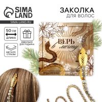 Заколка прядь со стразами новогодняя «Верь в мечту», 1.5?1.5?2?45 см
