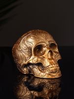 Фигурка гипс «Череп с орнаментом» 6?5?5 см, бронза