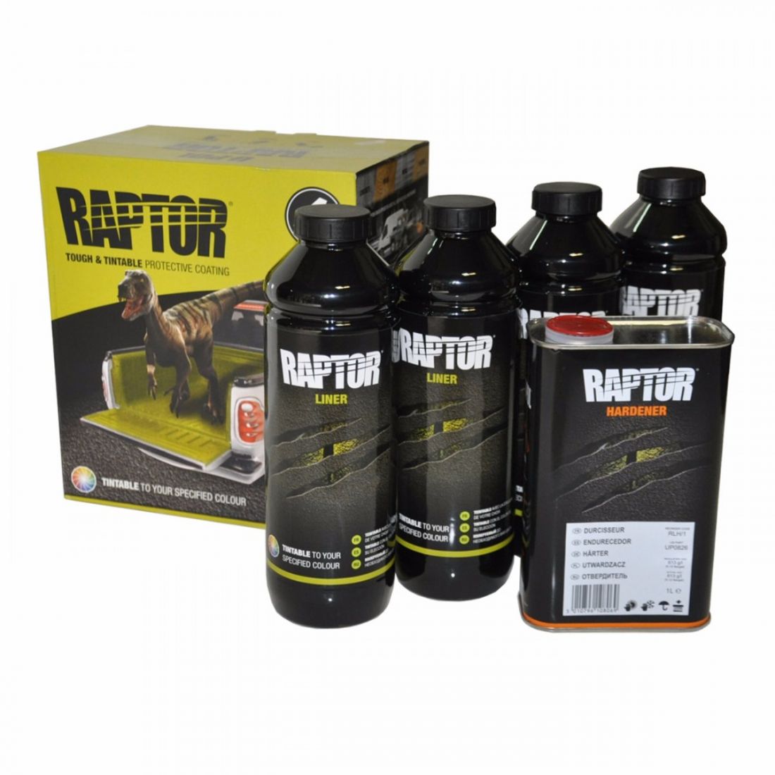 U-Pol RAPTOR 2K 3:1 (Белый) Защитное покрытие повышенной прочности в комплекте с отвердителем, 4л. + 1л.