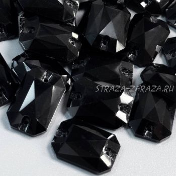 Глянцевые Пластиковые Пришивные Стразы Jet Алмаз 10*14 мм