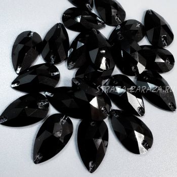 Глянцевые Пластиковые Пришивные Стразы Jet Капля 17*28 мм