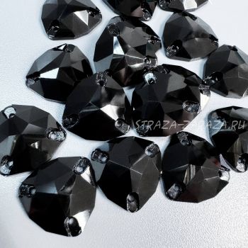 Глянцевые Пластиковые Пришивные Стразы Jet Триллиант 16 мм