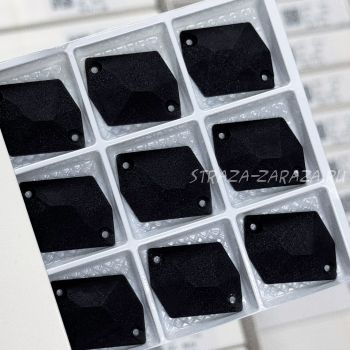 Матовые Пластиковые Пришивные Стразы Jet Космик 22*26 мм