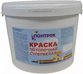 Краска для Потолков Лонтрек ВДАК 20-01 СЛ 15кг Супербелая, Матовая / Lontrek
