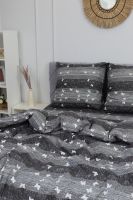 Пододеяльник поплин Бабочки-компаньон [черно-серый]