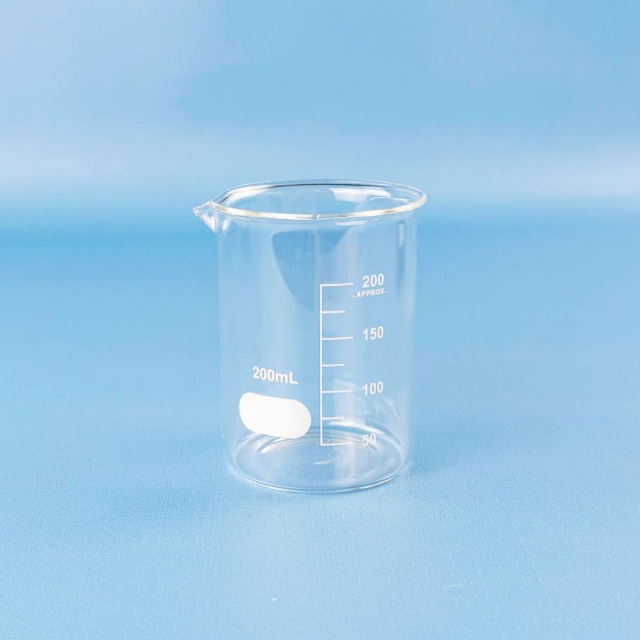 Стакан лабораторный низкий 5drops Н-1-200, 200 мл, стекло Boro 3.3, градуированный