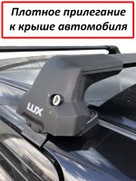 Багажник на крышу Toyota Voxy II (R70) (минивен, 2007-2013), Lux City, с замком, черные крыловидные дуги