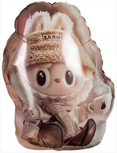 Шар фольга Фигура Лабубу с кружкой