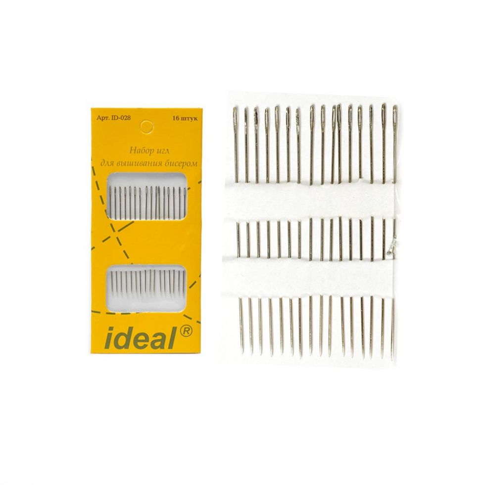 Иглы IDEAL набор для вышивания бисером, уп.16 игл ID-028 (0340-0238)