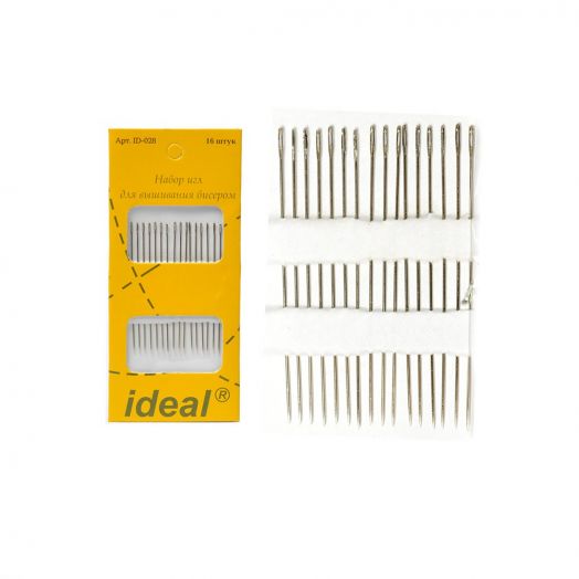 Иглы IDEAL набор для вышивания бисером, уп.16 игл ID-028 (0340-0238)