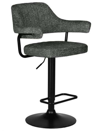 Стул барный DOBRIN CHARLY BLACK (серый твид (LEO11))