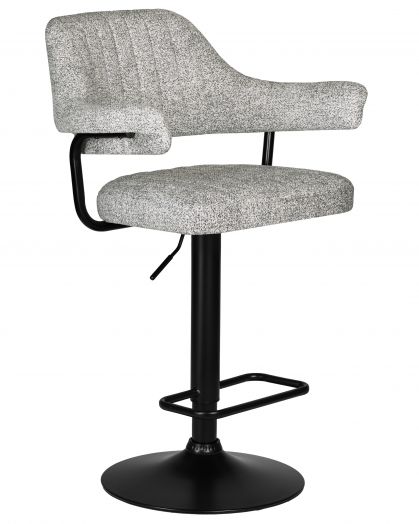 Стул барный DOBRIN CHARLY BLACK (светло-серый твид (LEO04))