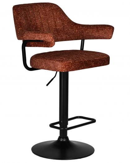 Стул барный DOBRIN CHARLY BLACK (терракотовый твид (LEO56))