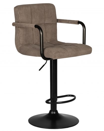 Стул барный DOBRIN KRUGER ARM BLACK (какао вельвет (LAR-E2041-05))