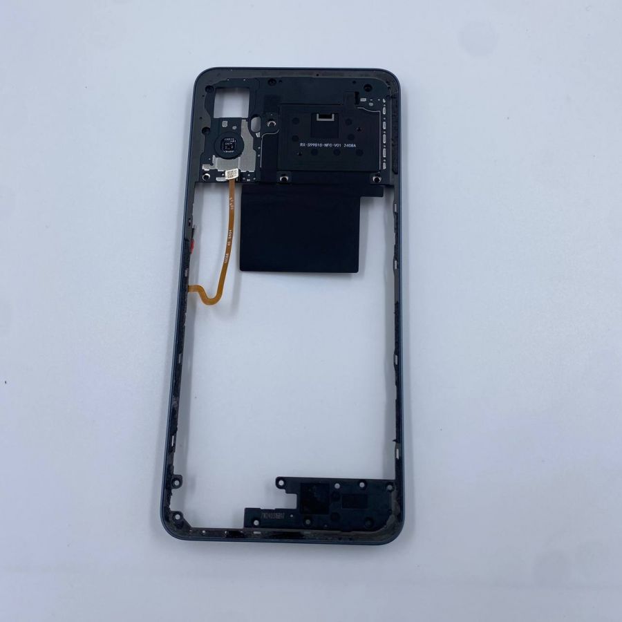 Realme c65 Рамка (средняя часть) с отпечатком пальцев черная