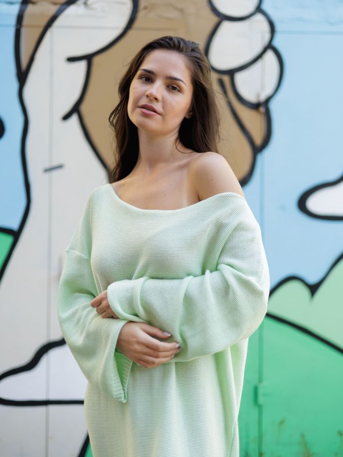 Платье Ondata вязаное мятное