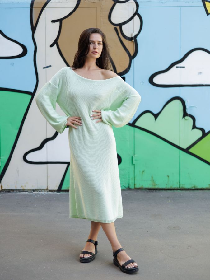 Платье Ondata вязаное мятное