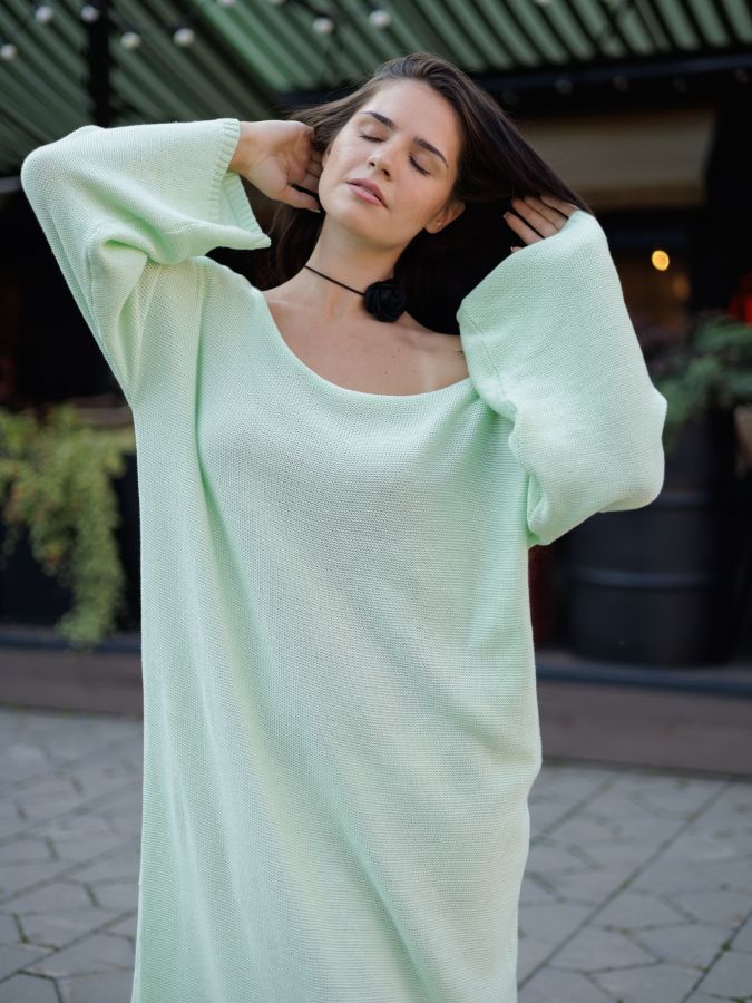 Платье Ondata вязаное мятное